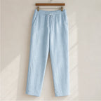 Arlington Lightweight Linen Trousers - Light Blue - Pants - Brondals - Image 1