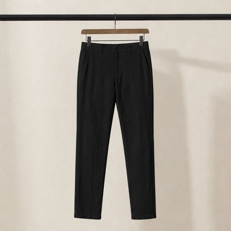 Arlington Lightweight Linen Trousers - Black - Pants - Brondals - Image 1