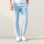 Arlington Lightweight Linen Trousers - Light Blue - relaxed fit - Brondals - Image 5