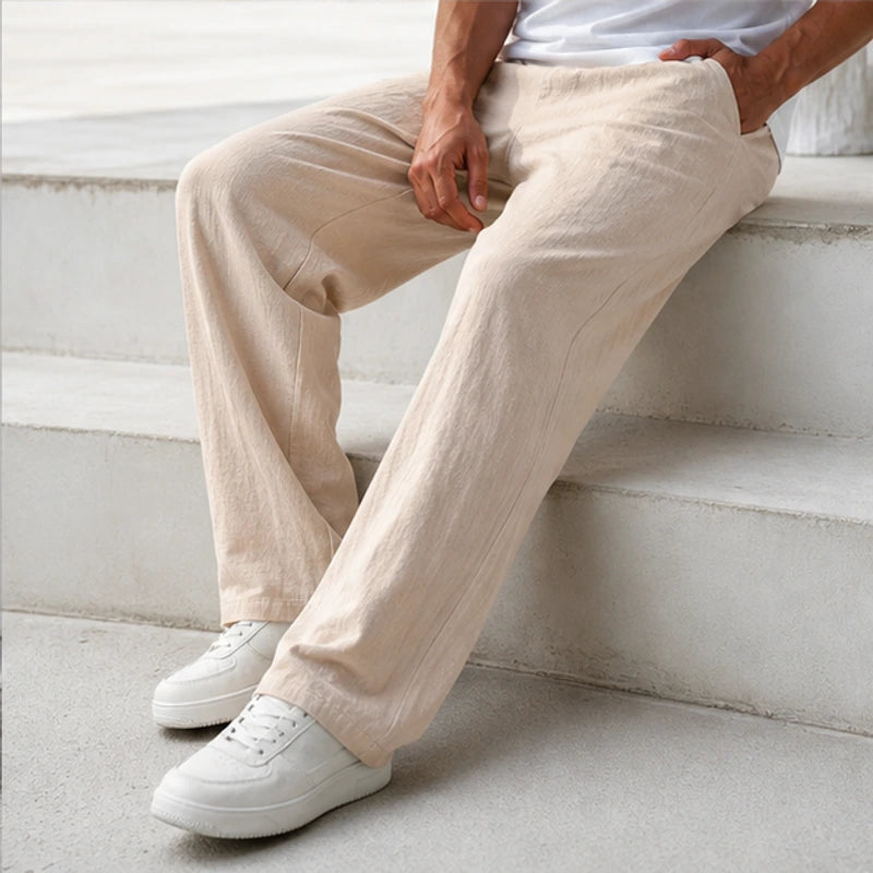 Arlington Lightweight Linen Trousers - Khaki - relaxed fit - Brondals - Image 5