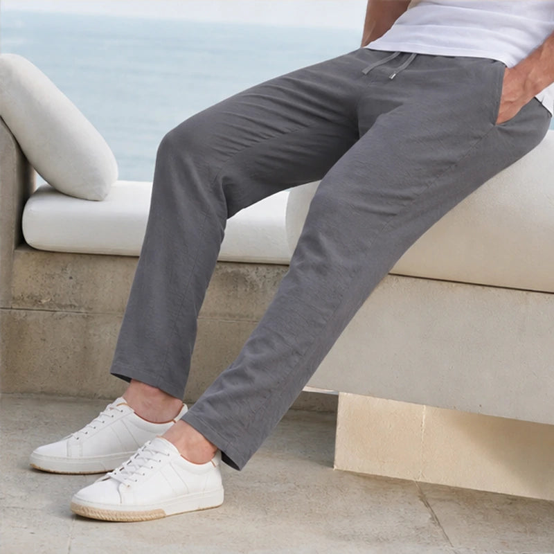 Arlington Lightweight Linen Trousers - Gray - relaxed fit - Brondals - Image 5