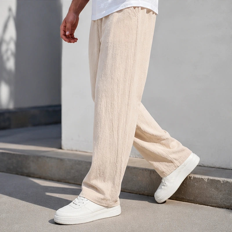 Arlington Lightweight Linen Trousers - Khaki - cotton linen blend - Brondals - Image 4