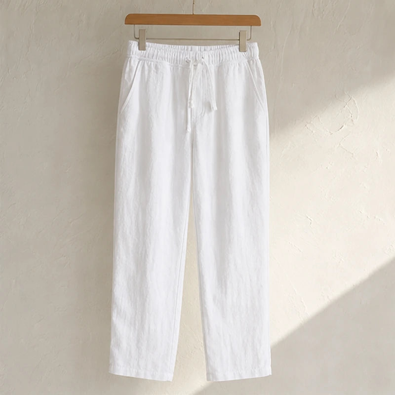 Arlington Lightweight Linen Trousers - White - Pants - Brondals - Image 1