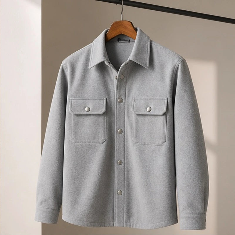 Ashby Relaxed Shirt Jacket - Charcoal Gray - Men's Clothing > Outerwear > Shirt Jackets - Brondals - Image 1