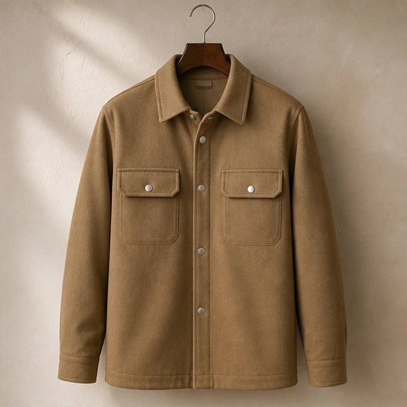 Ashby Relaxed Shirt Jacket - Warm Khaki - Men's Clothing > Outerwear > Shirt Jackets - Brondals - Image 1