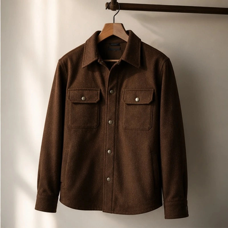 Ashby Relaxed Shirt Jacket - Rich Coffee - Men's Clothing > Outerwear > Shirt Jackets - Brondals - Image 1