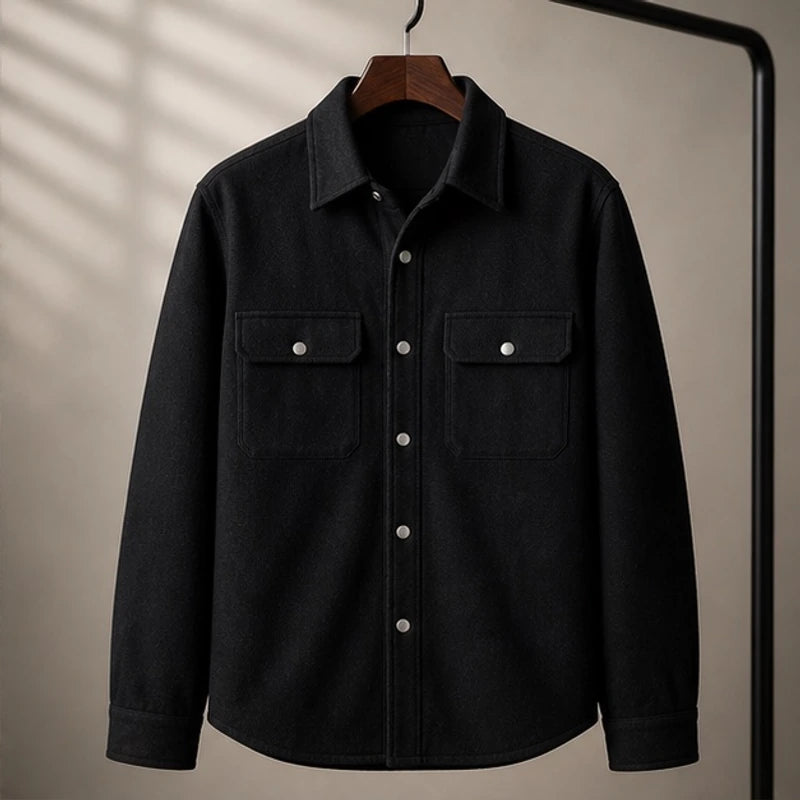 Ashby Relaxed Shirt Jacket - Classic Black - Men's Clothing > Outerwear > Shirt Jackets - Brondals - Image 1