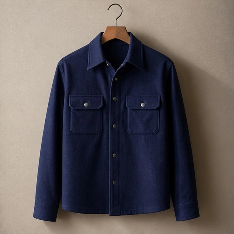 Ashby Relaxed Shirt Jacket - Deep Navy - Men's Clothing > Outerwear > Shirt Jackets - Brondals - Image 1