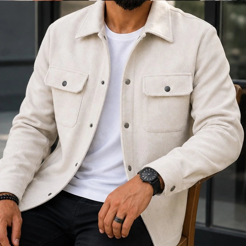 Ashby Relaxed Shirt Jacket - Soft Off-white - Department: Men - Brondals - Image 3