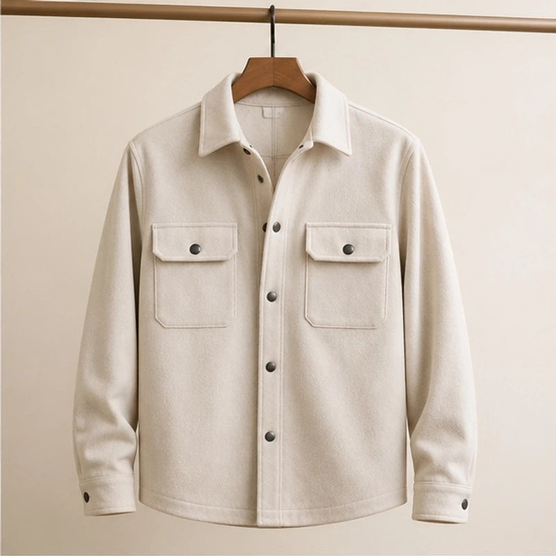 Ashby Relaxed Shirt Jacket - Soft Off-white - Men's Clothing > Outerwear > Shirt Jackets - Brondals - Image 1