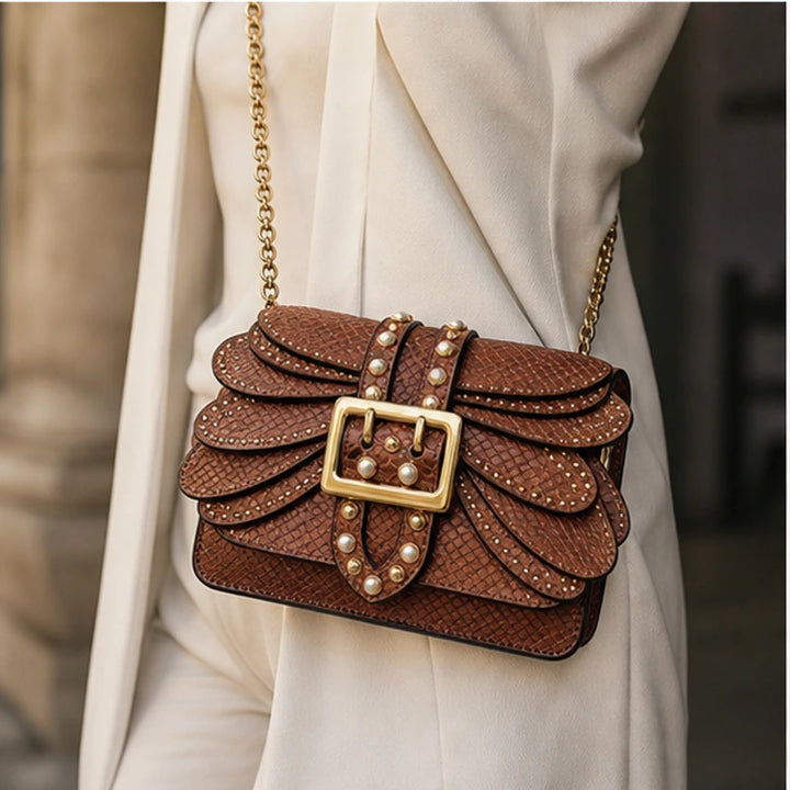 Aeshna Leather Crossbody Bag - Brown - statement bag - Brondals - Image 8