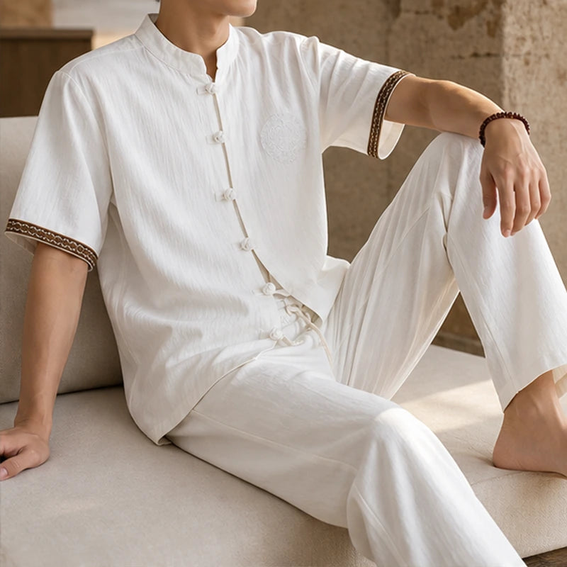 Atherton Relaxed Linen Set - White - linen blend - Brondals - Image 3