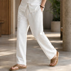 Atherton Relaxed Linen Set - White - outfit set - Brondals - Image 4