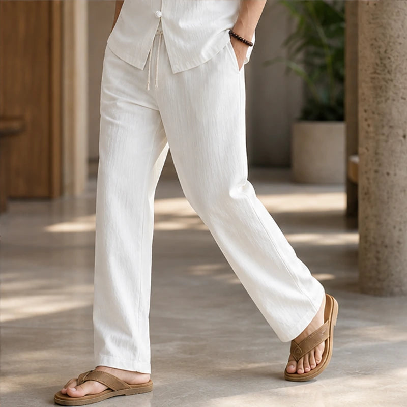 Atherton Relaxed Linen Set - White - outfit set - Brondals - Image 4