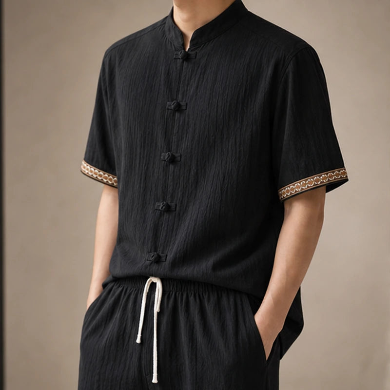 Atherton Relaxed Linen Set - Black - outfit set - Brondals - Image 4