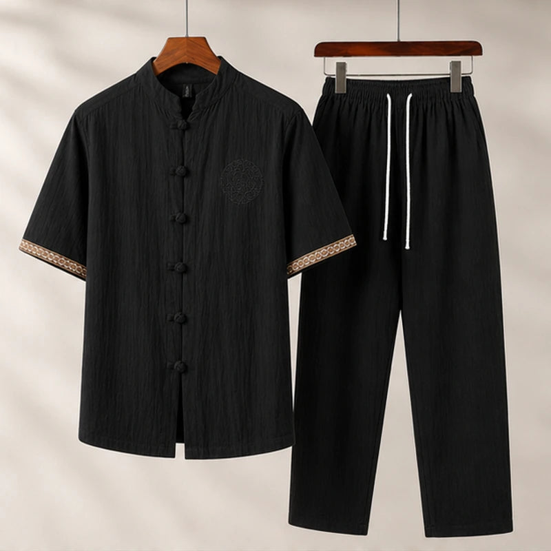 Atherton Relaxed Linen Set - Black - Outfit Set - Brondals - Image 1