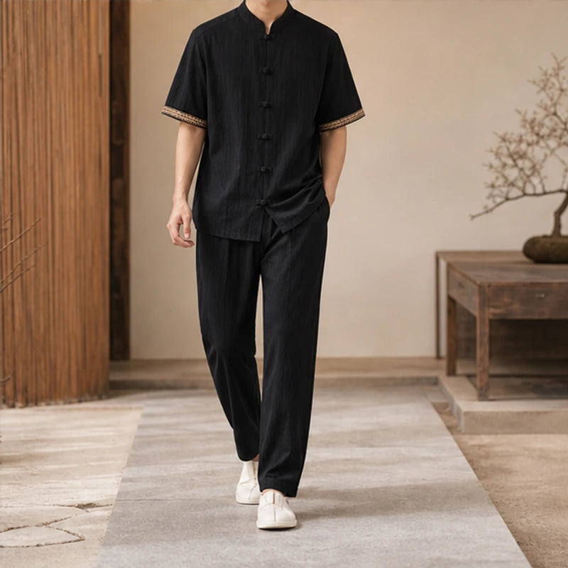 Atherton Relaxed Linen Set - Black - relaxed fit - Brondals - Image 5