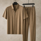 Atticus Mulberry Silk Pant Set - Brown - Outfit Set - Brondals - Image 1