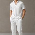 Atticus Mulberry Silk Pant Set - White - silk set - Brondals - Image 3