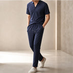 Atticus Mulberry Silk Pant Set - Navy Blue - silk set - Brondals - Image 3
