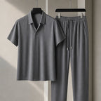 Atticus Mulberry Silk Pant Set - Gray - Outfit Set - Brondals - Image 1
