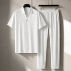 Atticus Mulberry Silk Pant Set - White - Outfit Set - Brondals - Image 1