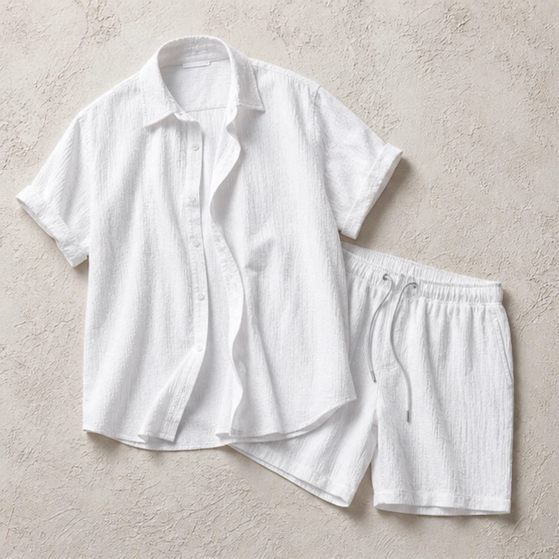 Balfour Linen Shorts Set - White - Outfit Set - Brondals - Image 1