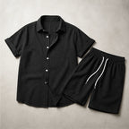 Balfour Linen Shorts Set - Black - Outfit Set - Brondals - Image 1