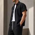 Balfour Linen Shorts Set - Black - shorts set - Brondals - Image 3
