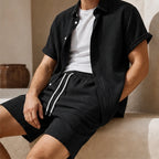 Balfour Linen Shorts Set - Black - linen set - Brondals - Image 2