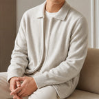 Barclay Cashmere Cardigan - Ivory Stone - zip cardigan - Brondals - Image 4