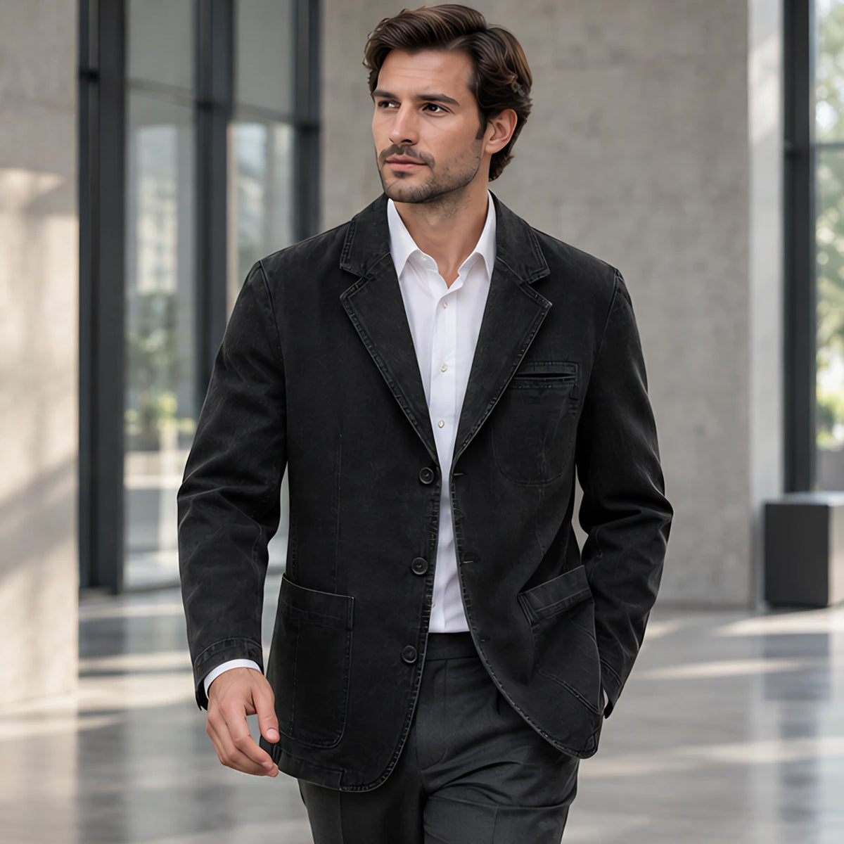 Barrett Men's Tailored Notch-Lapel Blazer - Black - Men's Clothing > Suits & Blazers > Blazers - Brondals - Image 1