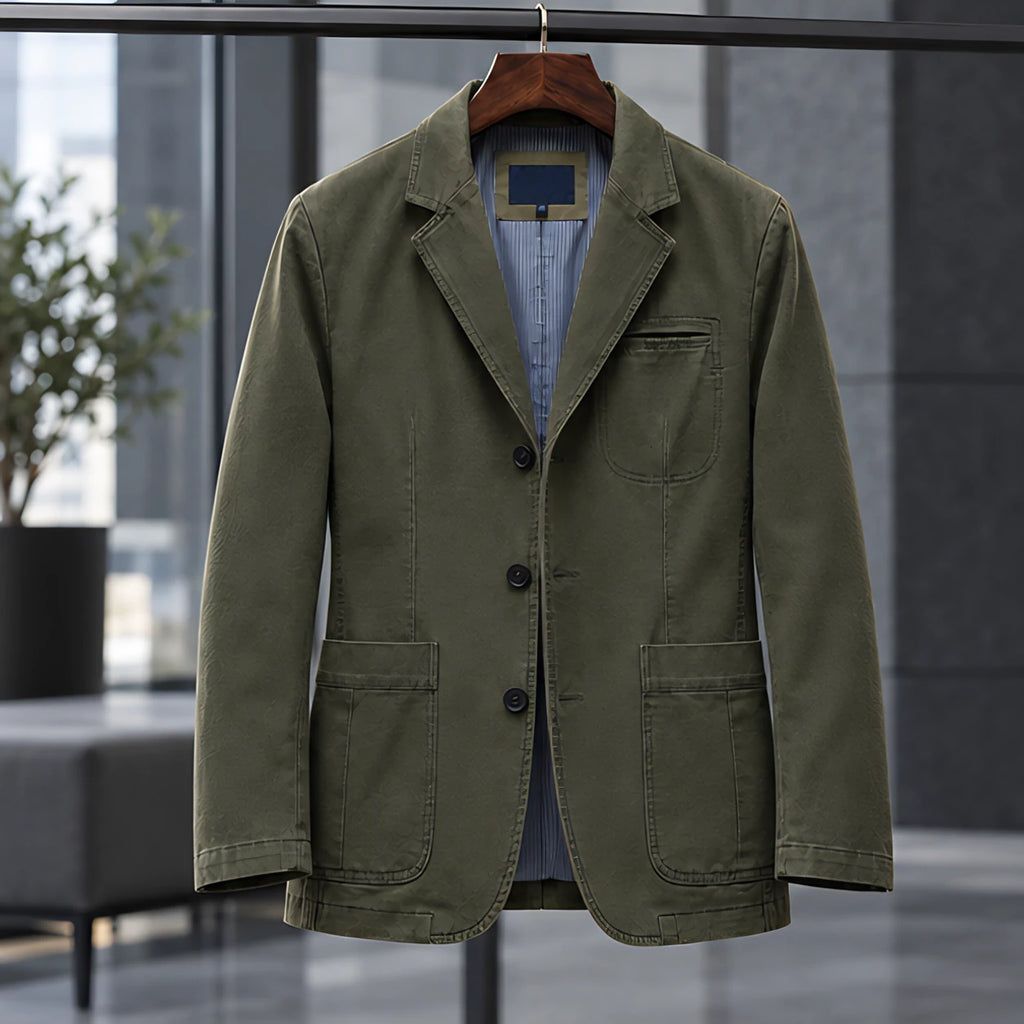 Barrett Men's Tailored Notch-Lapel Blazer - Army Green - Catalog Group: Clothing - Brondals - Image 2