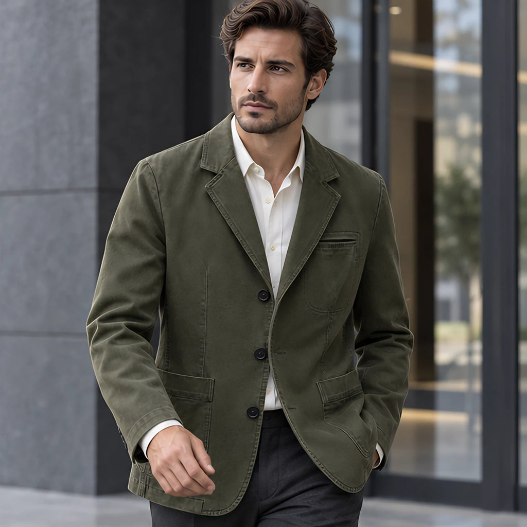 Barrett Men's Tailored Notch-Lapel Blazer - Army Green - Men's Clothing > Suits & Blazers > Blazers - Brondals - Image 1