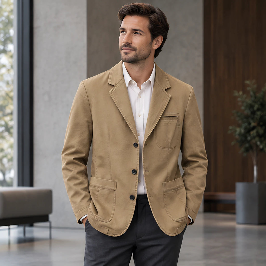 Barrett Men's Tailored Notch-Lapel Blazer - Khaki - Men's Clothing > Suits & Blazers > Blazers - Brondals - Image 1