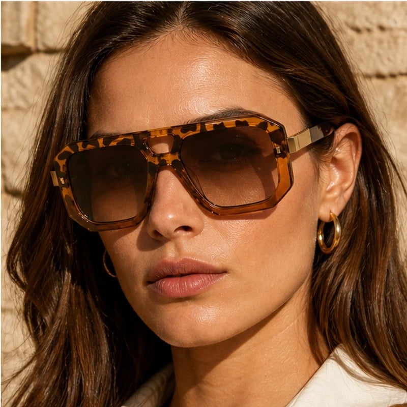 Biarritz Geometric Shades - Honey Crest - acetate sunglasses - Brondals - Image 4