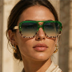 Biarritz Geometric Shades - Emerald Mirage - acetate sunglasses - Brondals - Image 4