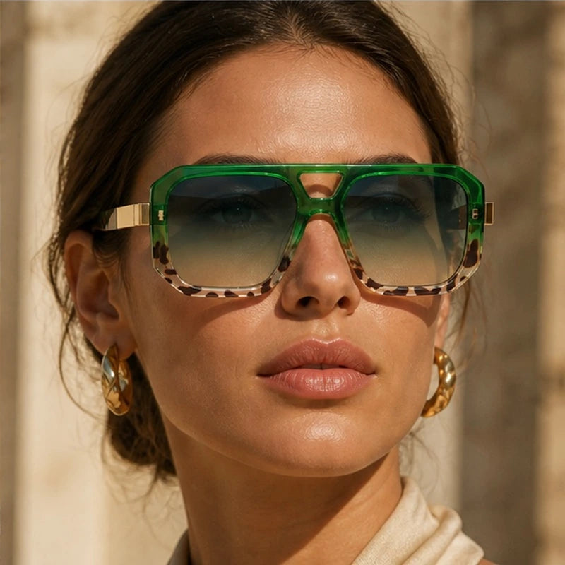 Biarritz Geometric Shades - Emerald Mirage - acetate sunglasses - Brondals - Image 4