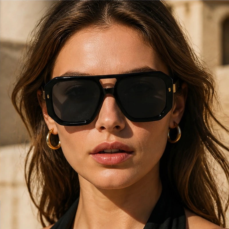 Biarritz Geometric Shades - Noir Fade - acetate sunglasses - Brondals - Image 4