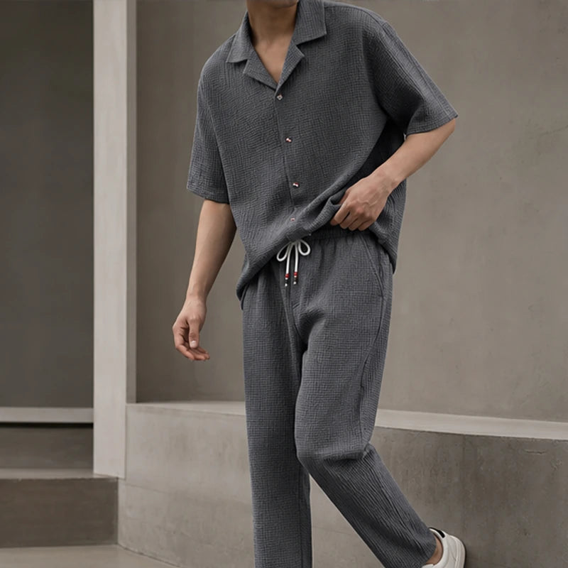 Blackwood Oversized Linen Set - Gray - women's set - Brondals - Image 2
