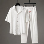 Blackwood Oversized Linen Set - White - Outfit Set - Brondals - Image 1