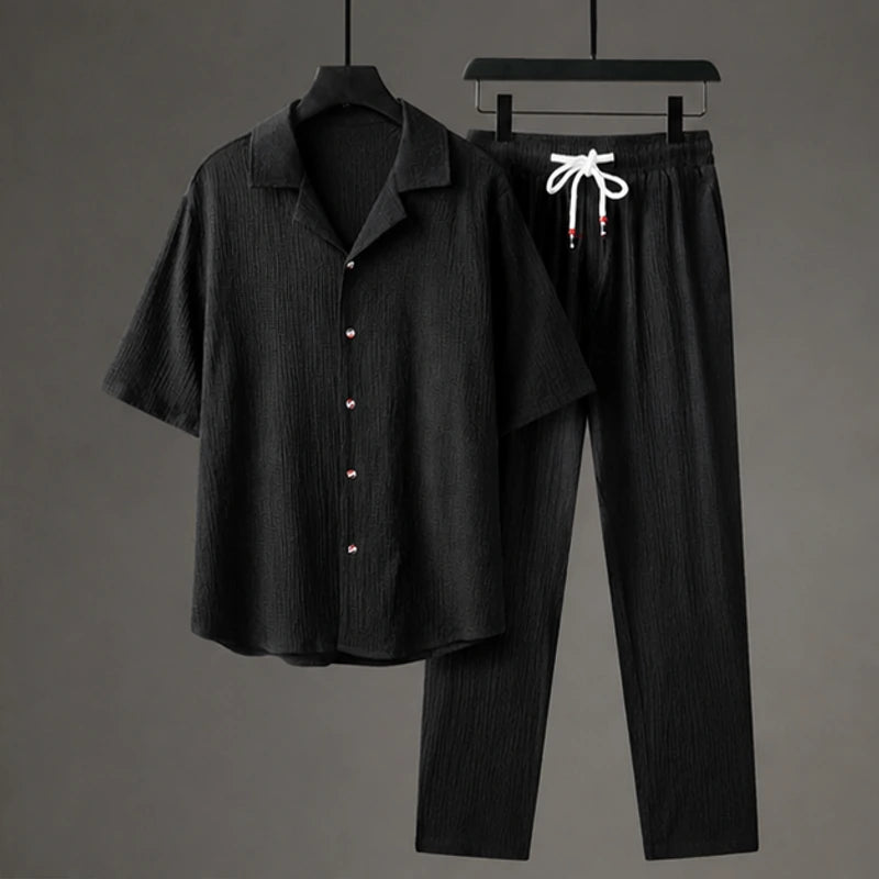 Blackwood Oversized Linen Set - Black - Outfit Set - Brondals - Image 1