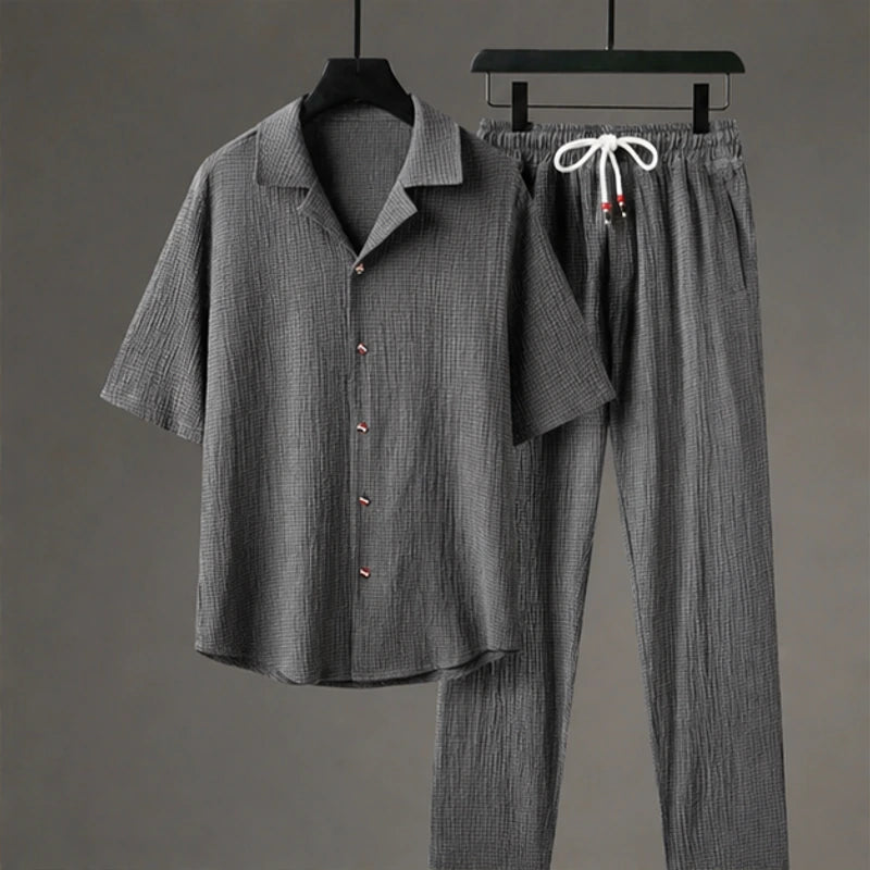 Blackwood Oversized Linen Set - Gray - Outfit Set - Brondals - Image 1