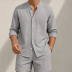 Bradford Relaxed Linen Shorts Set - Gray - shorts set - Brondals - Image 4