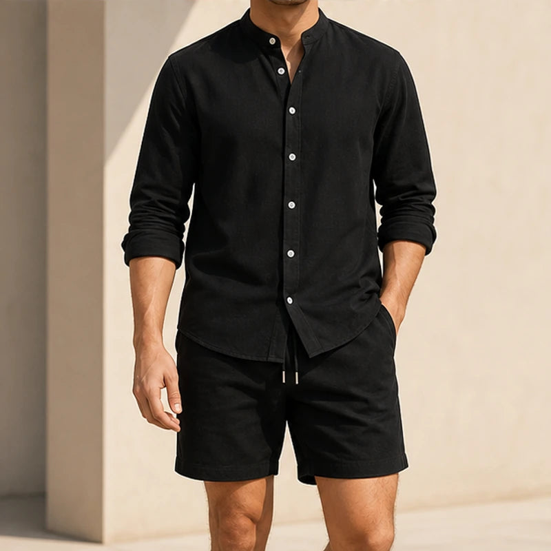 Bradford Relaxed Linen Shorts Set - Black - women's set - Brondals - Image 2