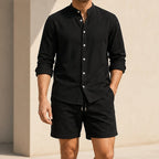 Bradford Relaxed Linen Shorts Set - Black - women's set - Brondals - Image 2