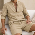 Bradford Relaxed Linen Shorts Set - Khaki - women's set - Brondals - Image 2