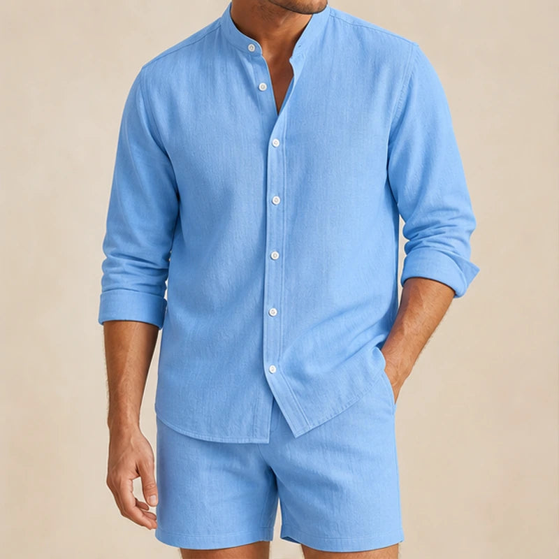 Bradford Relaxed Linen Shorts Set - Blue - women's set - Brondals - Image 2