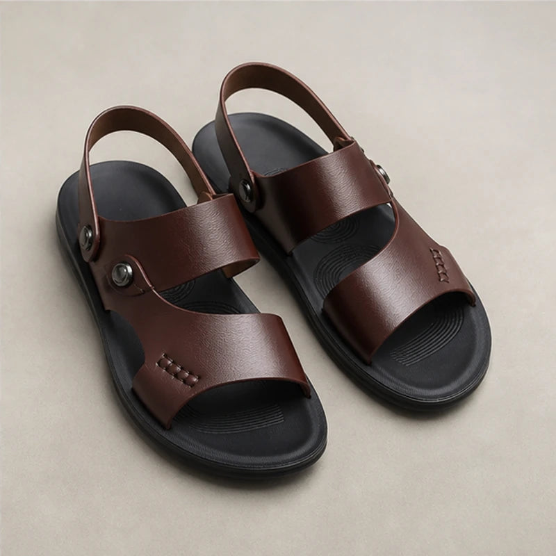 Branson Leather Sandals - Brown - Sandals - Brondals - Image 1