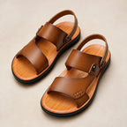 Branson Leather Sandals - Khaki - leather sandals - Brondals - Image 2